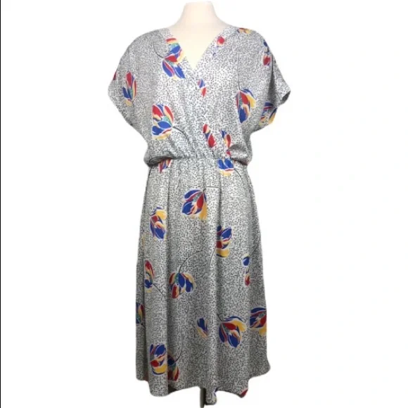 Vintage Chapter Two Crossover Front Multicolored Dress - Picture 11 of 11